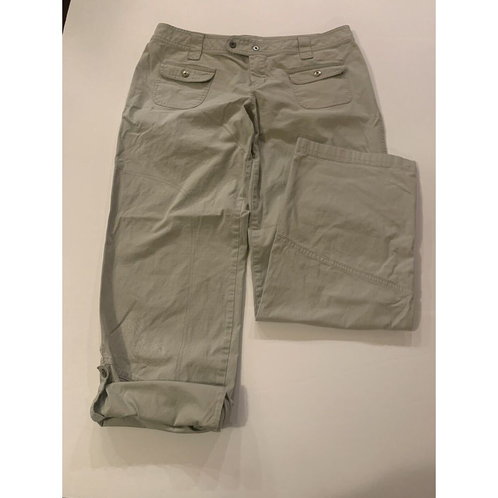 Columbia Women Khaki Cargo Roll Up Hiking Pants Size 12 AL 8487 Tan Straight Leg - Picture 3 of 6